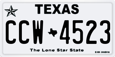 TX license plate CCW4523