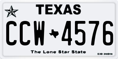 TX license plate CCW4576