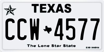 TX license plate CCW4577