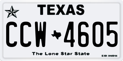 TX license plate CCW4605