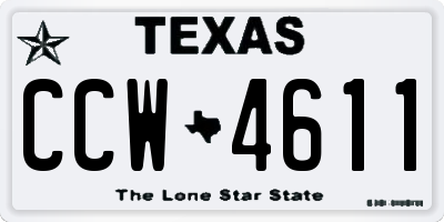 TX license plate CCW4611