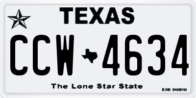 TX license plate CCW4634