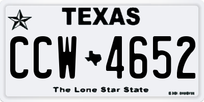 TX license plate CCW4652