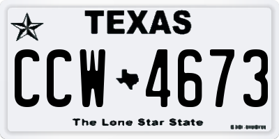 TX license plate CCW4673