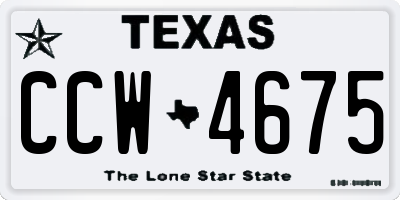 TX license plate CCW4675