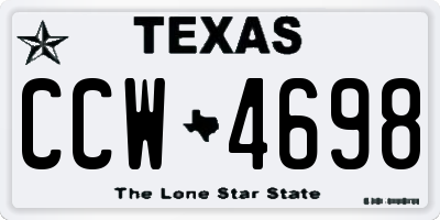 TX license plate CCW4698