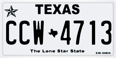 TX license plate CCW4713