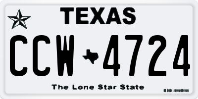 TX license plate CCW4724