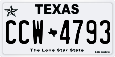 TX license plate CCW4793