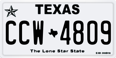 TX license plate CCW4809