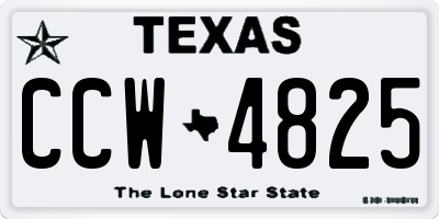 TX license plate CCW4825
