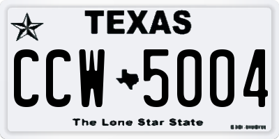 TX license plate CCW5004