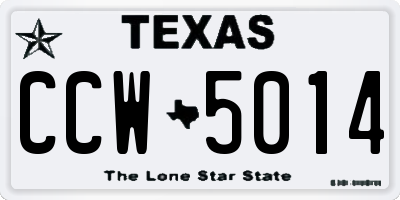 TX license plate CCW5014