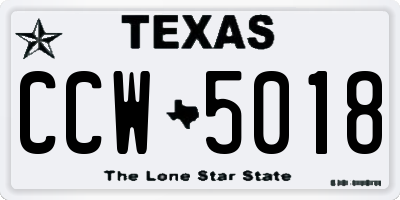 TX license plate CCW5018