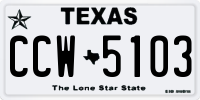 TX license plate CCW5103