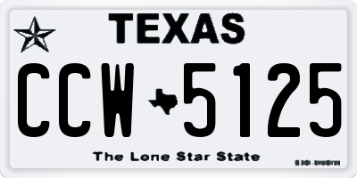 TX license plate CCW5125