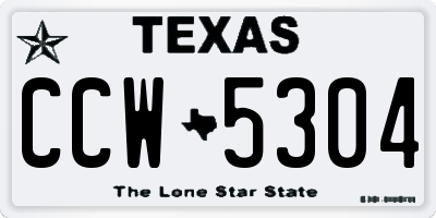 TX license plate CCW5304