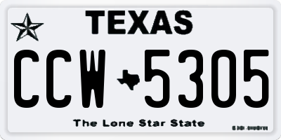 TX license plate CCW5305
