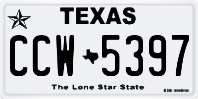 TX license plate CCW5397