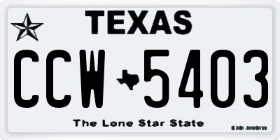 TX license plate CCW5403