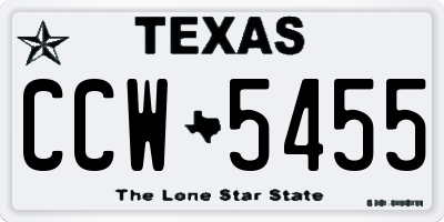 TX license plate CCW5455