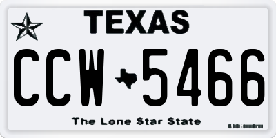 TX license plate CCW5466