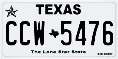 TX license plate CCW5476