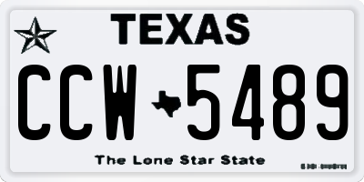 TX license plate CCW5489