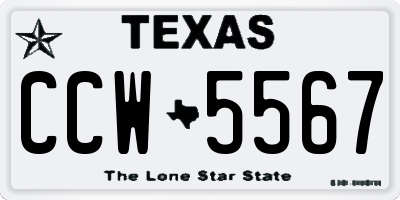 TX license plate CCW5567
