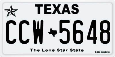 TX license plate CCW5648
