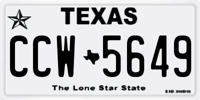 TX license plate CCW5649