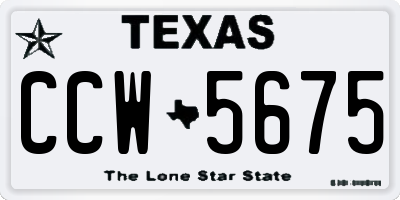 TX license plate CCW5675