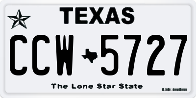 TX license plate CCW5727