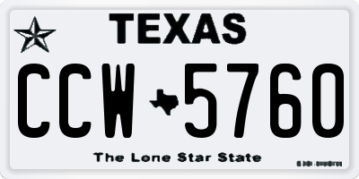 TX license plate CCW5760
