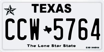 TX license plate CCW5764
