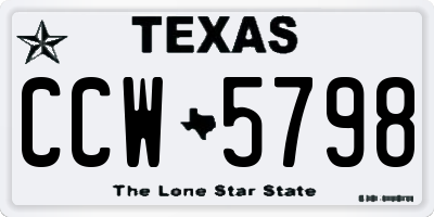 TX license plate CCW5798