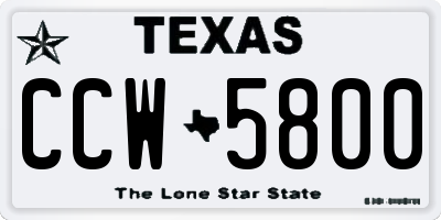 TX license plate CCW5800