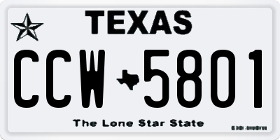TX license plate CCW5801