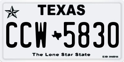 TX license plate CCW5830