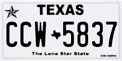 TX license plate CCW5837