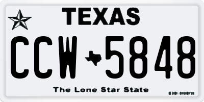 TX license plate CCW5848