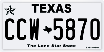 TX license plate CCW5870