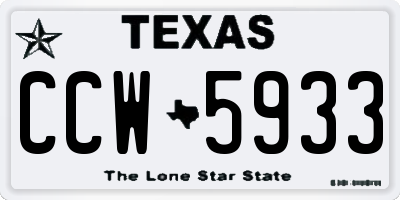 TX license plate CCW5933