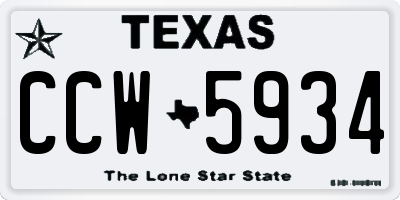 TX license plate CCW5934