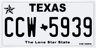 TX license plate CCW5939