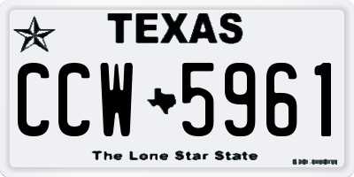 TX license plate CCW5961