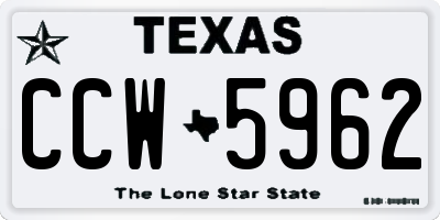 TX license plate CCW5962