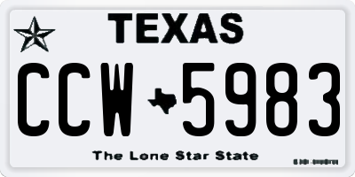 TX license plate CCW5983