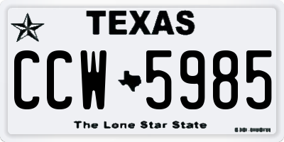 TX license plate CCW5985