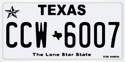TX license plate CCW6007